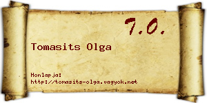 Tomasits Olga névjegykártya